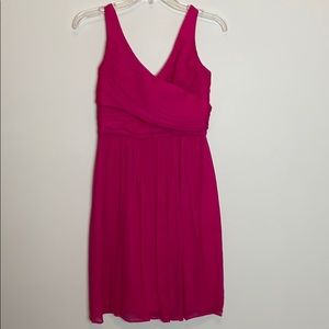 Hot pink silk chiffon bridesmaid dress